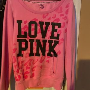 victoria secret love pink cheetah pullover